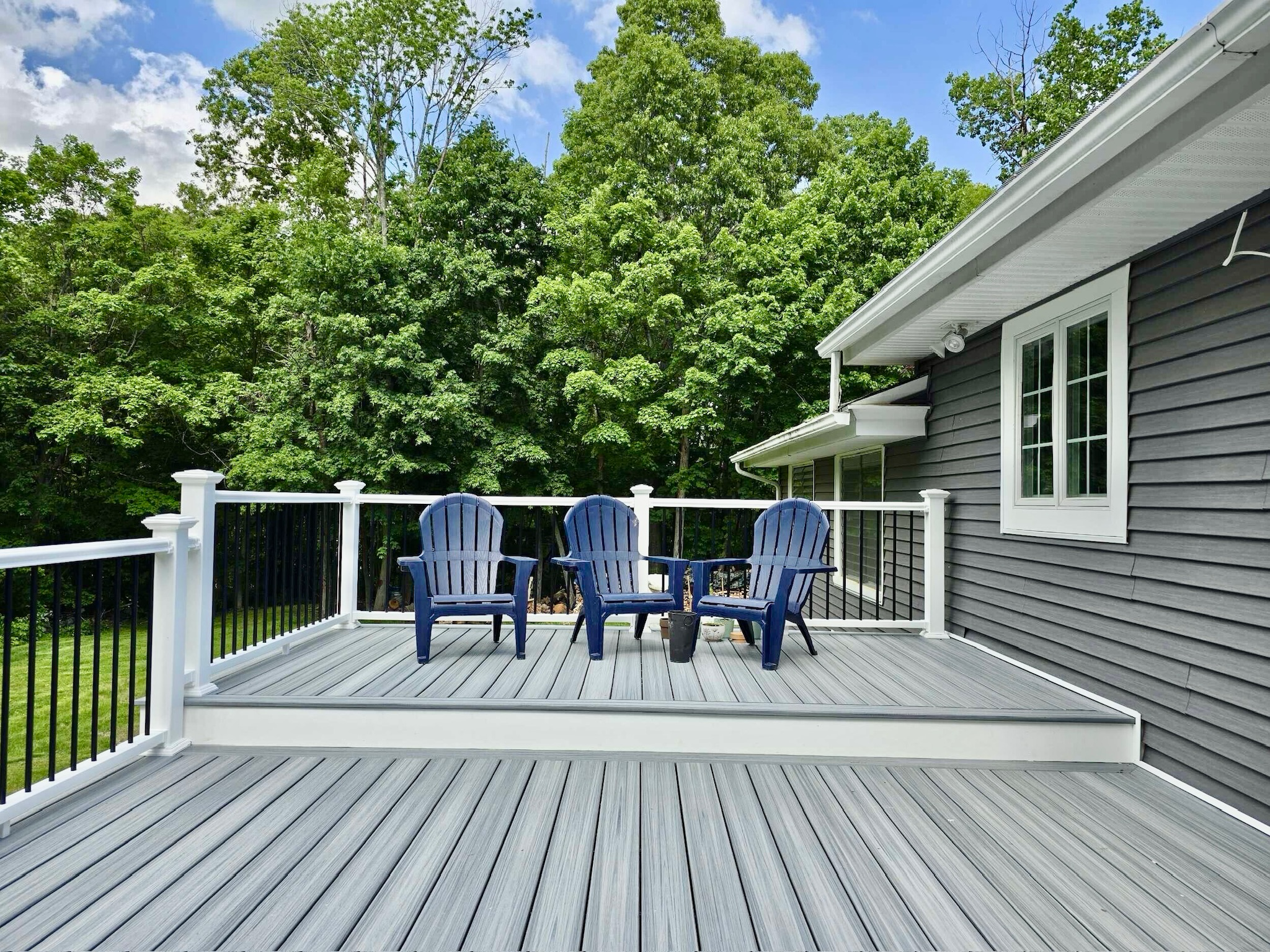 Completed outdoor deck renovation by RenoVista Construction